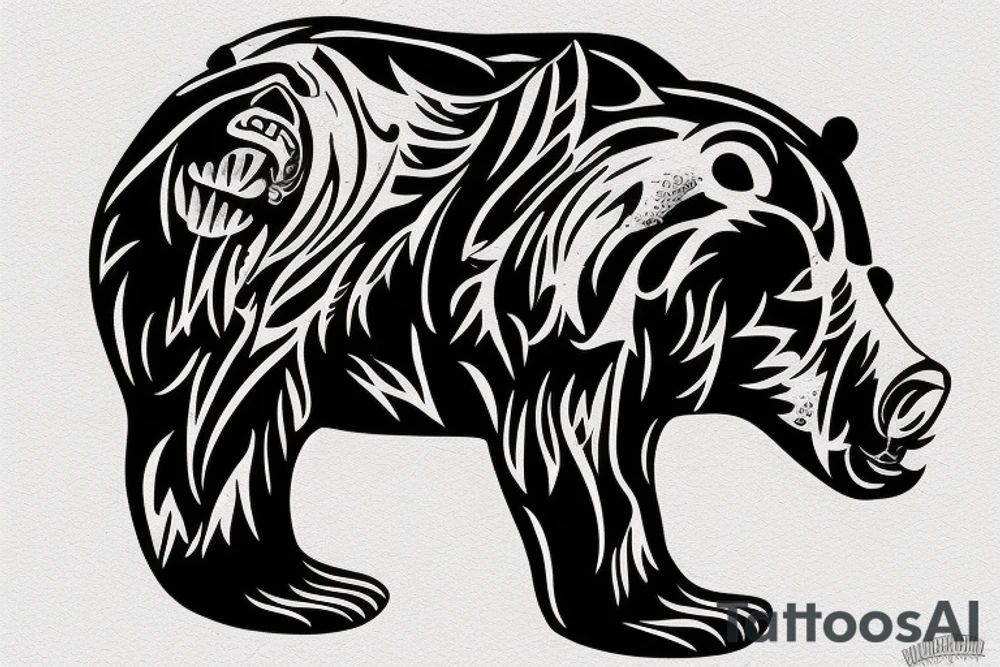 War bear wirh ak-74 tattoo idea