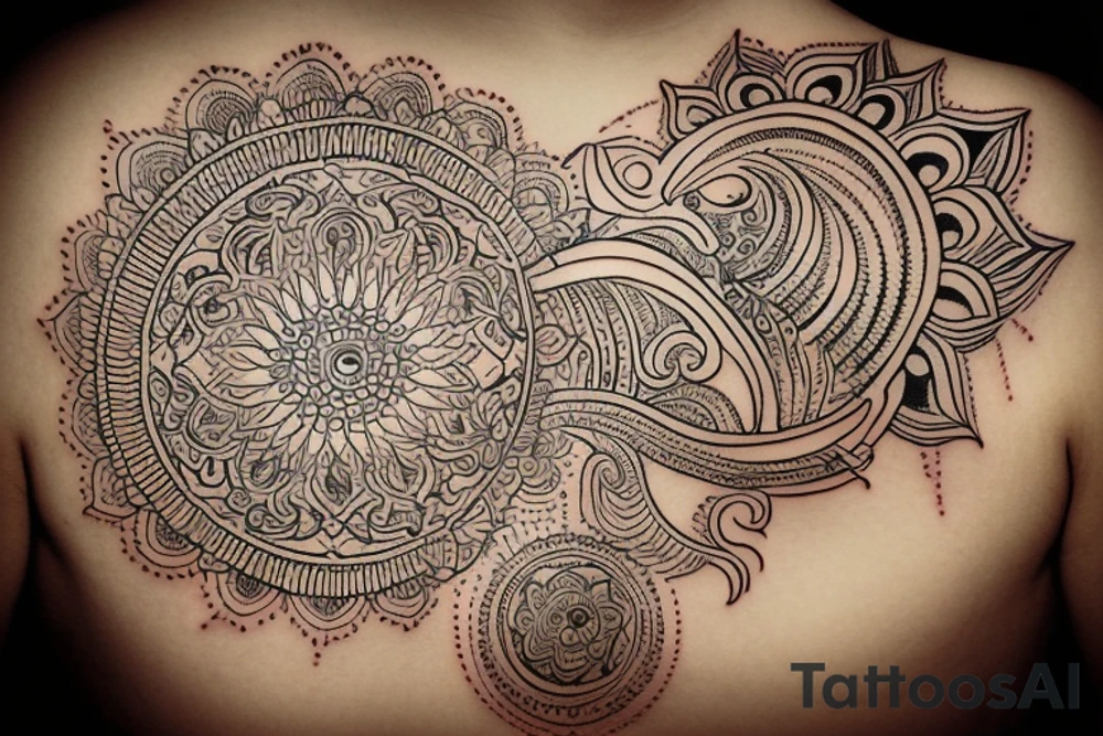 Indian classical music Sanskrit in band format tattoo idea