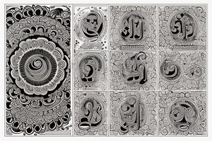 Indian classical music Sanskrit in band format tattoo idea