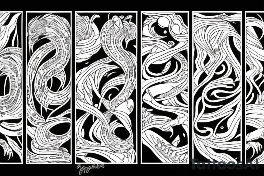 Abstract creature tattoo idea