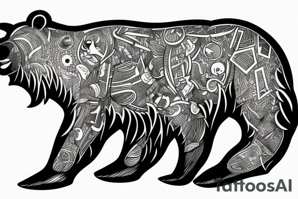 War bear with ak-74 tattoo idea