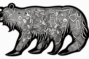 War bear with ak-74 tattoo idea