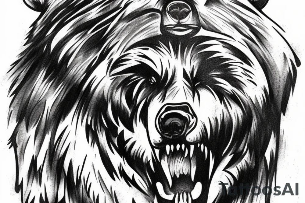 War bear with ak-74 tattoo idea