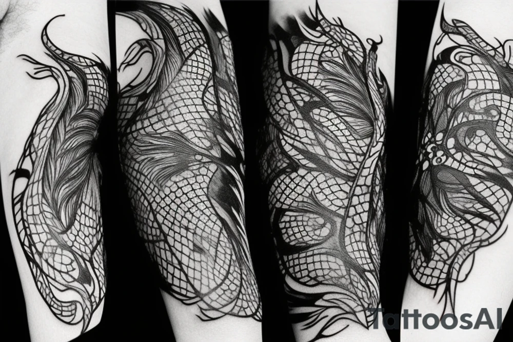 Abstract creature tattoo idea