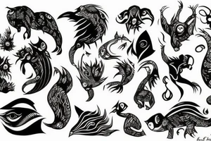 Abstract creature tattoo idea