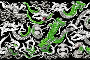 Japanese dragon, green tattoo idea