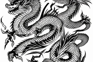 Japanese dragon, green tattoo idea