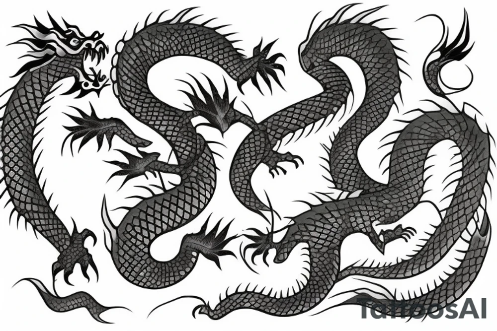 Japanese dragon, green tattoo idea