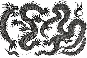 Japanese dragon, green tattoo idea