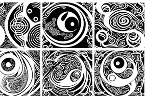 Ying yang with one side circuitry tattoo idea