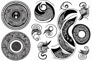 Ying yang with one side circuitry tattoo idea