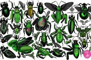 green beetle angel tattoo idea