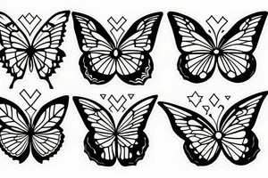 Three butterflys on top of each others tattoo idea