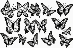 Three butterflys on top of each others tattoo idea