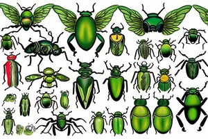 green beetle angel tattoo idea