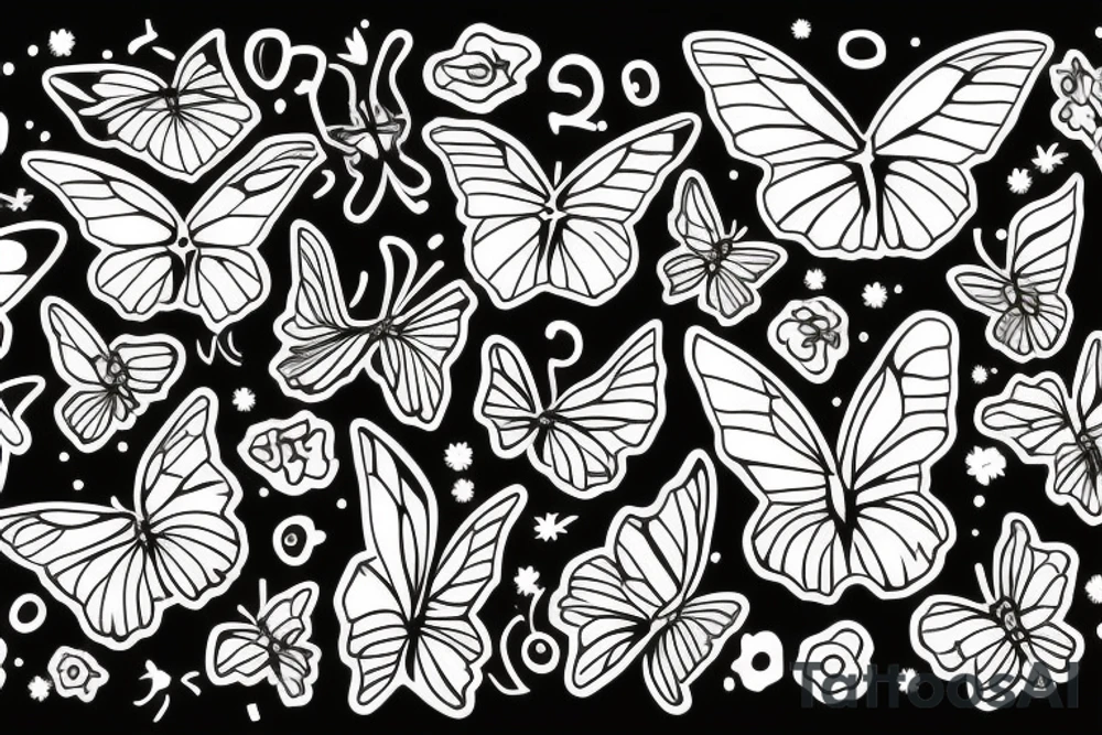 Three butterflys on top of each others tattoo idea