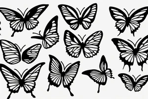 Three butterflys on top of each others tattoo idea