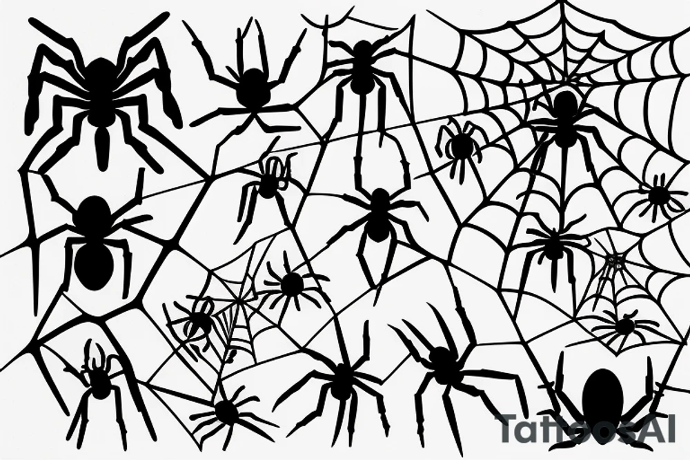 spider struggling in the web tattoo idea