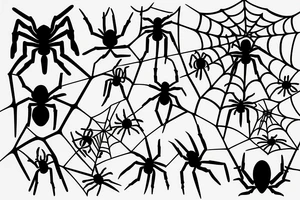 spider struggling in the web tattoo idea