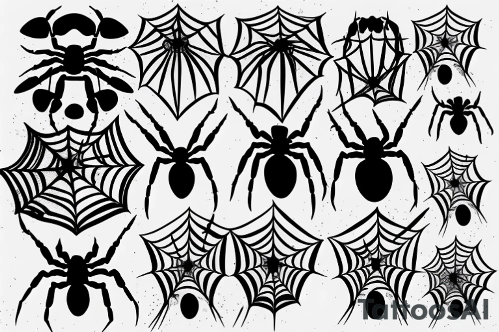 spider struggling in the web tattoo idea
