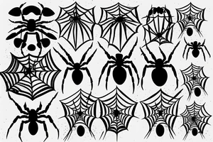 spider struggling in the web tattoo idea