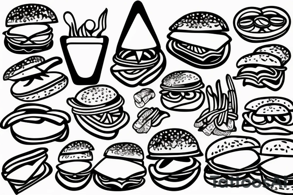 jesus eating burgers tattoo idea