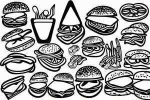 jesus eating burgers tattoo idea