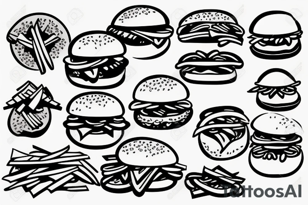 jesus eating burgers tattoo idea