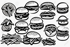 jesus eating burgers tattoo idea