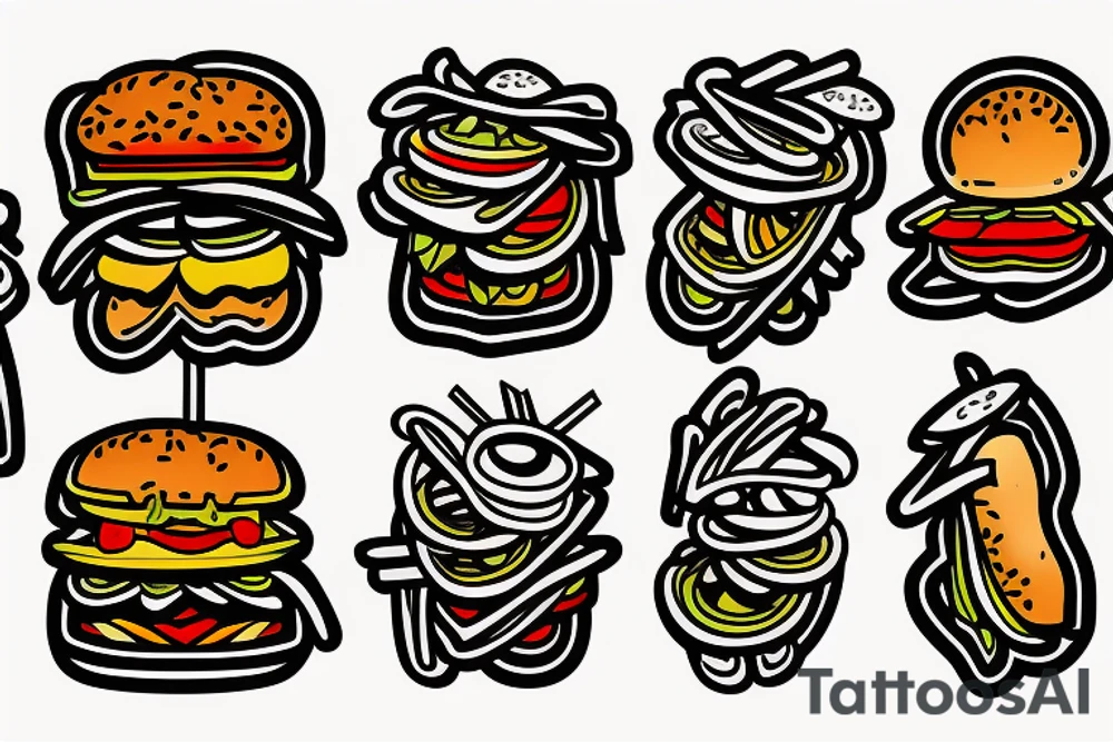 jesus eating burgers tattoo idea