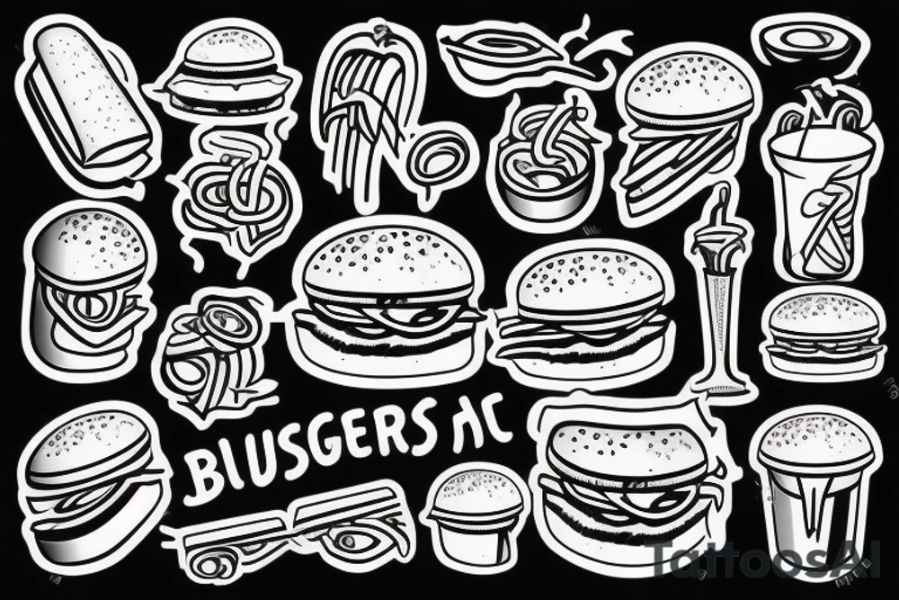 jesus eating burgers tattoo idea
