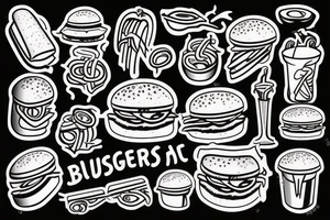 jesus eating burgers tattoo idea