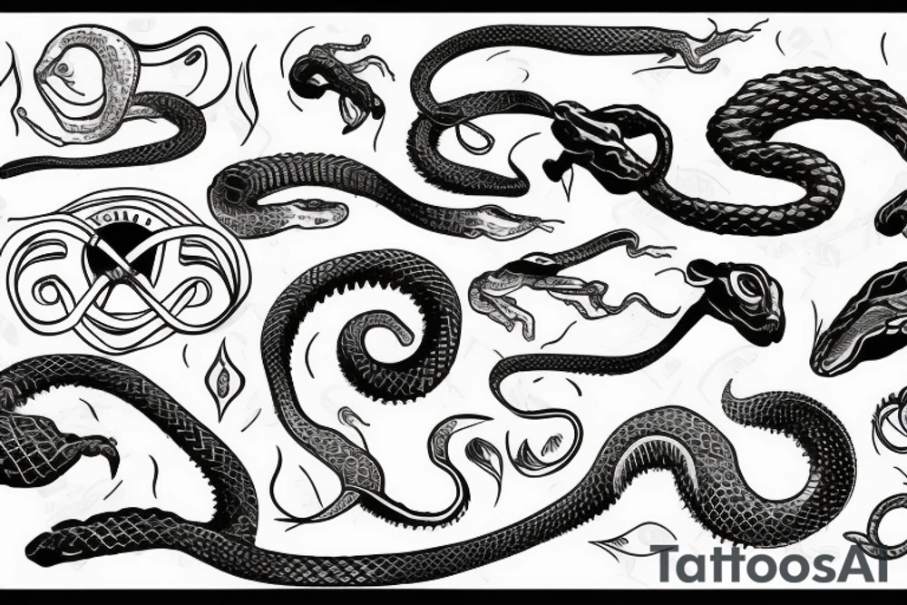 snake around hand tattoo idea