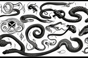 snake around hand tattoo idea