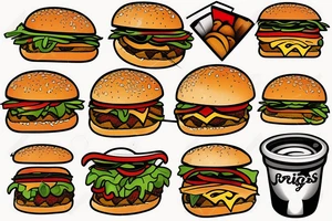jesus christ eating burgers tattoo idea