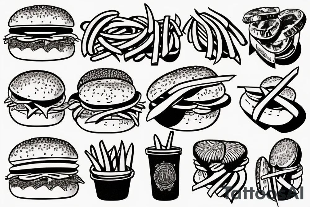 jesus christ eating burgers tattoo idea
