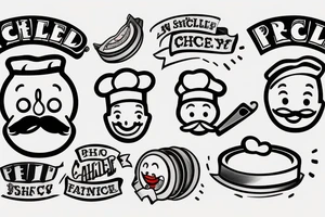 a wide-smiling chef as the pringles logo tattoo idea