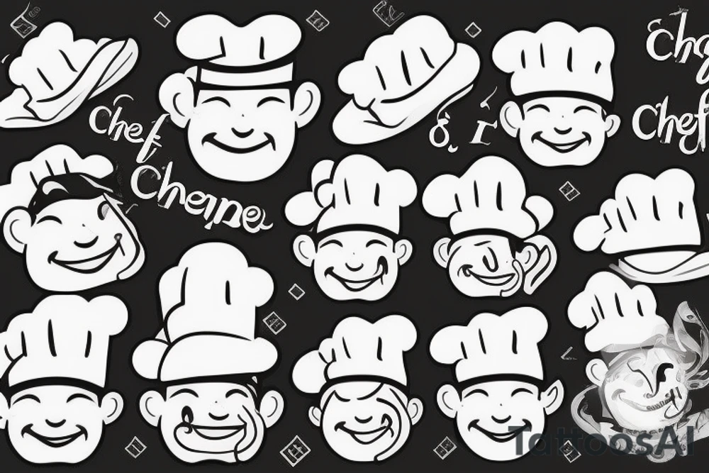 a wide-smiling chef tattoo idea