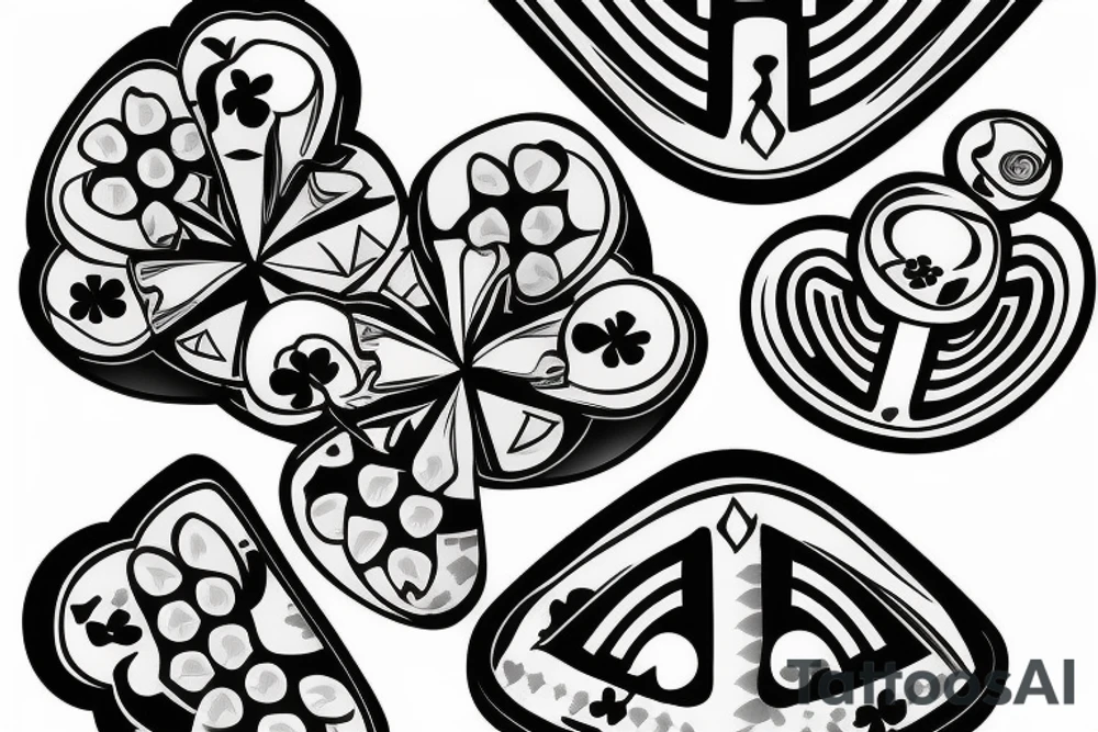 four leaf clover poker chip tattoo idea