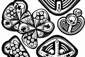 four leaf clover poker chip tattoo idea