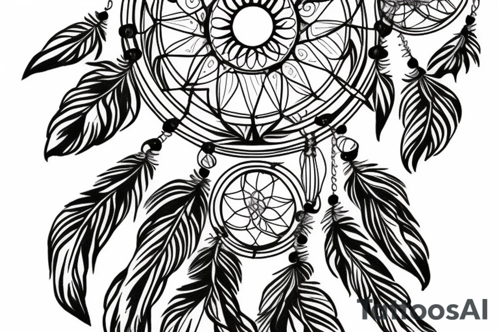 dream catcher with butterflies tattoo idea
