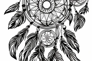 dream catcher with butterflies tattoo idea