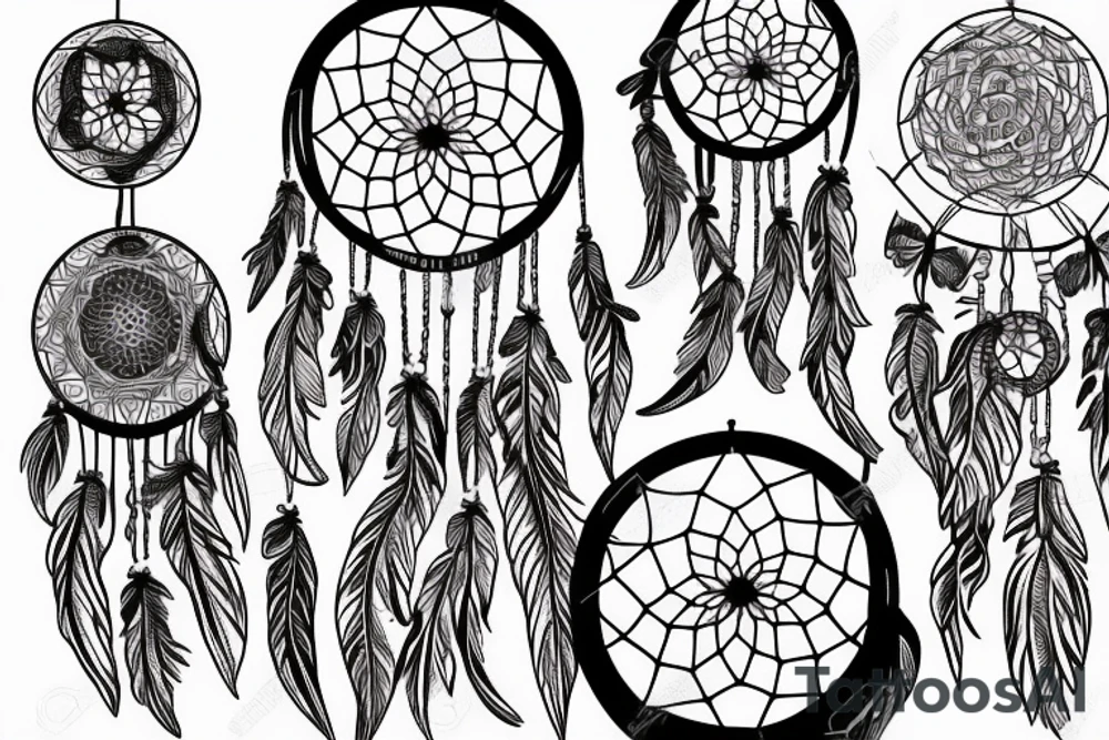 dream catcher with butterflies tattoo idea