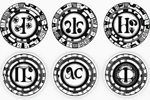 poker chip with four leaf clover at the centre tattoo idea