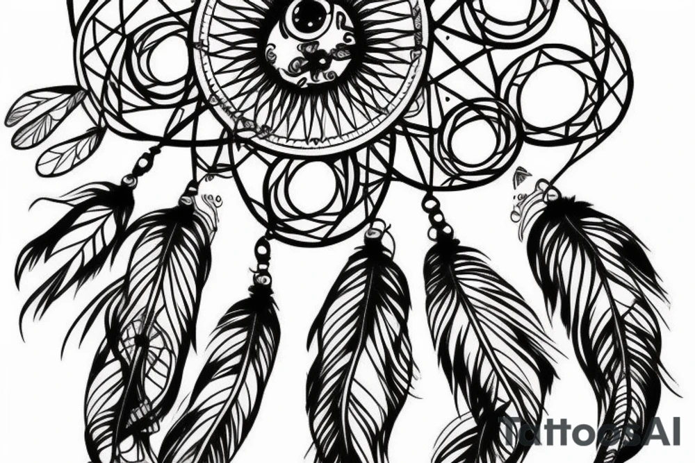 dream catcher with butterflies tattoo idea