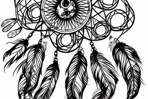 dream catcher with butterflies tattoo idea