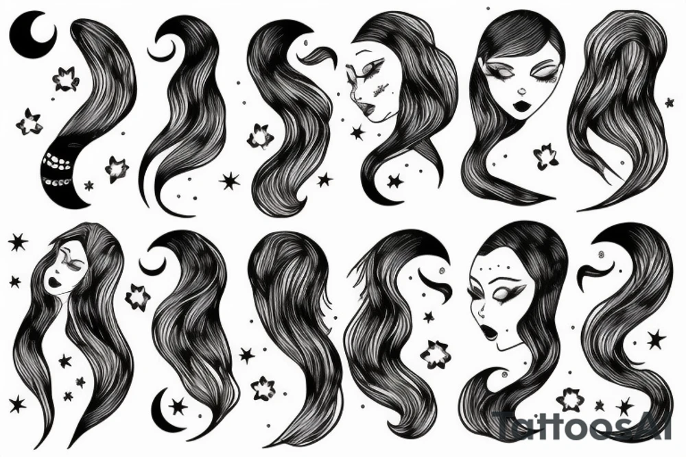 girl with moon tattoo idea