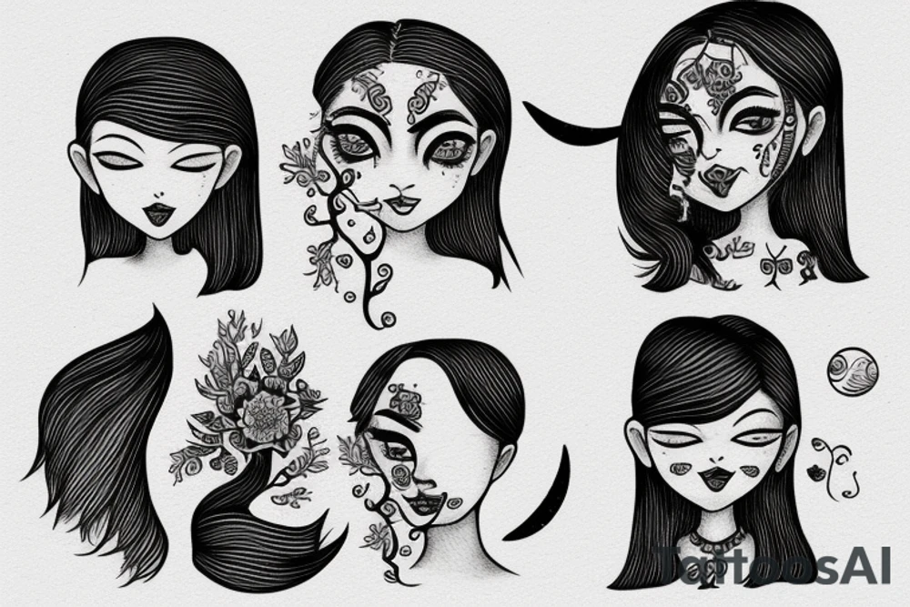 girl with moon tattoo idea