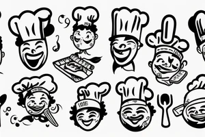 a wide-smiling chef tattoo idea