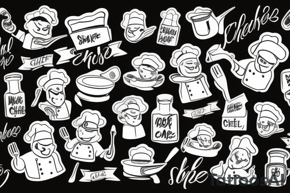a wide-smiling chef tattoo idea